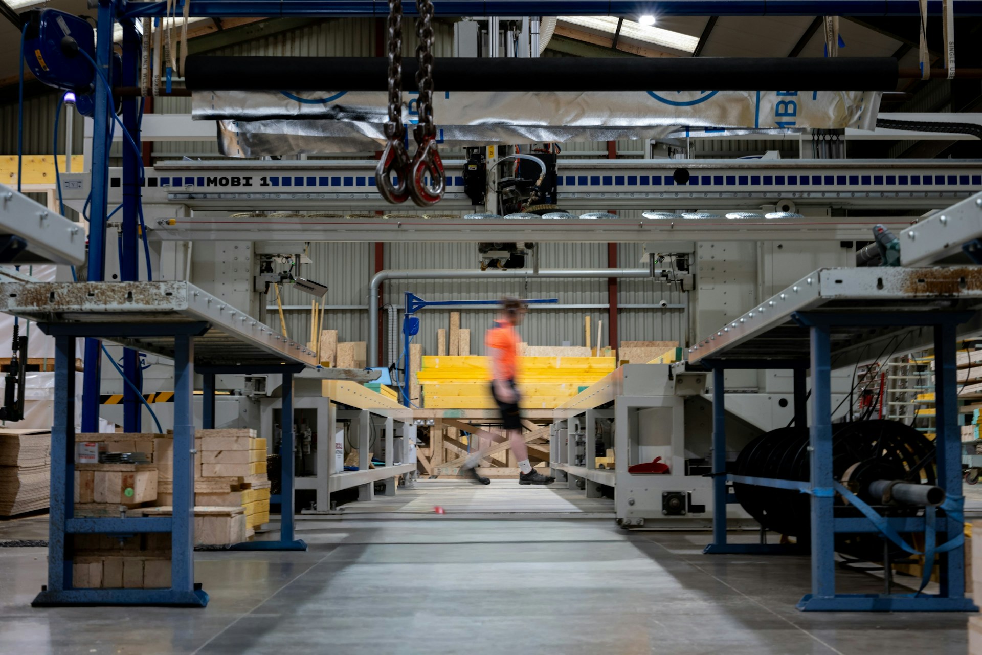 A wide shot of a manufacturing plant.